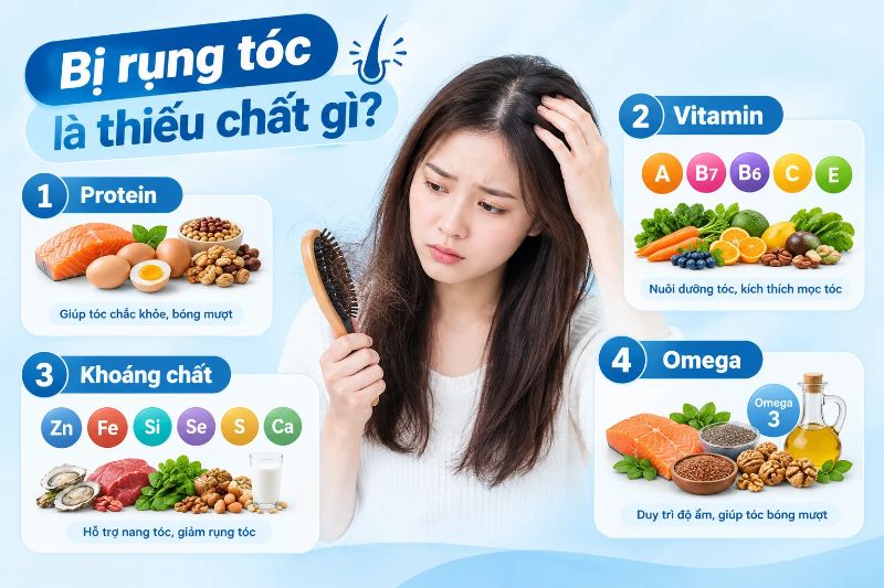 bị rụng tóc là thiếu chất gì 