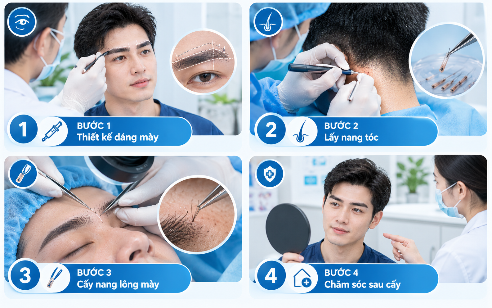các bước cấy lông mày 