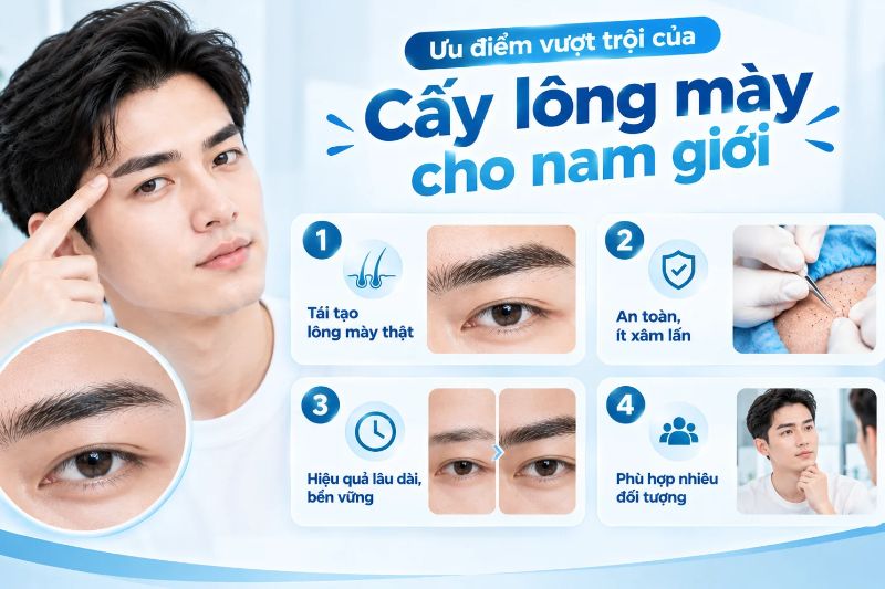 hiệu quả sau cấy lông mày nam giới 