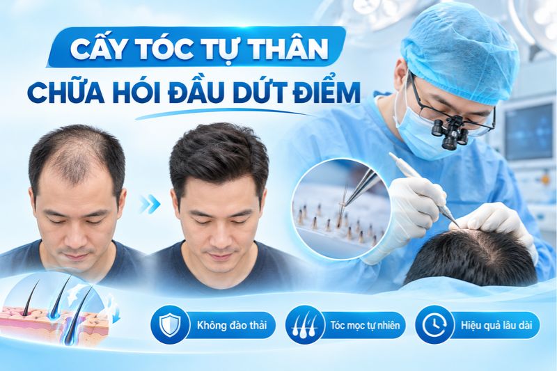 cấy tóc tự thân chữa hói đầu dứt điểm 