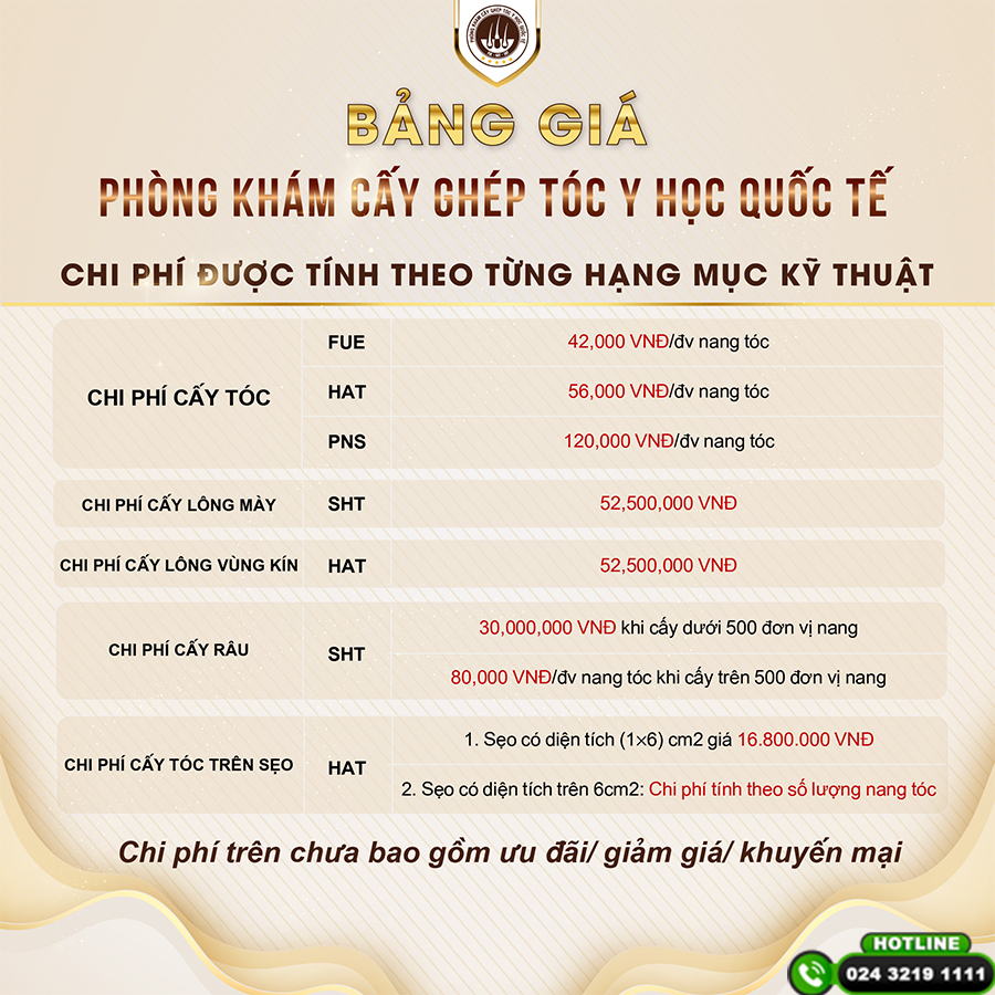 chi phí cấy tóc trên sẹo 