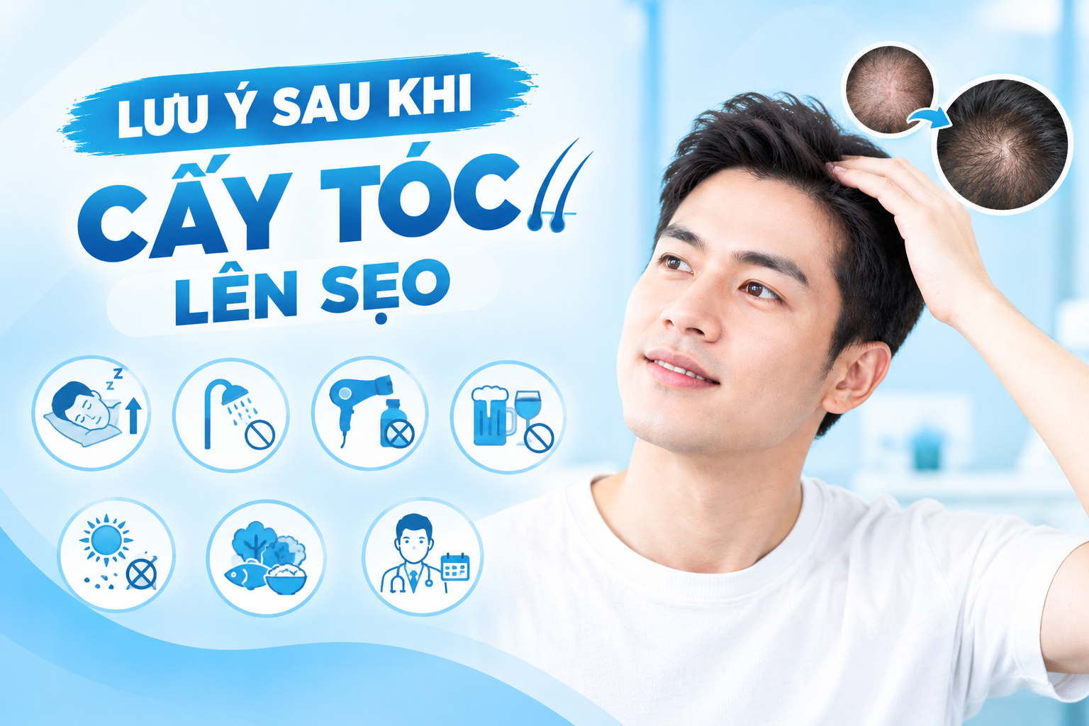 lưu ý khi cấy tóc trên sẹo 