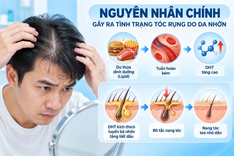 nguyên nhân chính gây ra tình trạng rụng tóc