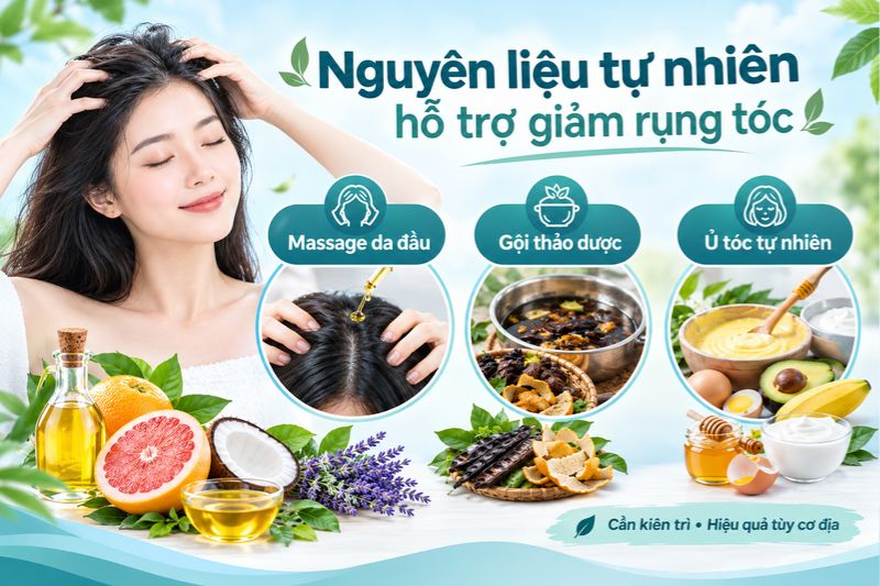 nhiên liệu tự nhiên hỗ trợ giảm rụng tóc 