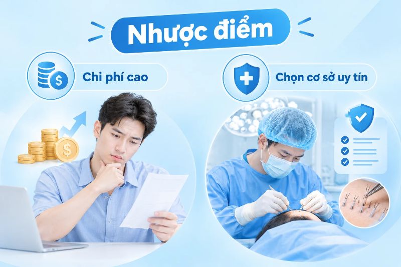 nhược điểm của phương pháp cấy tóc